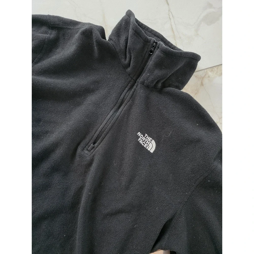 The North Face Black Quarter Zip Fleece Pullover Jacket Mens Small